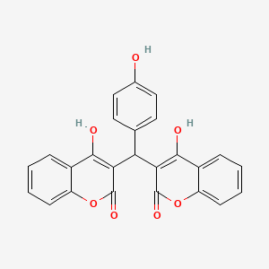 4-hydroxy-3-[(4-hydroxy-2-oxo-2H-chromen-3-yl)(4-hydroxyphenyl)methyl]-2H-chromen-2-one