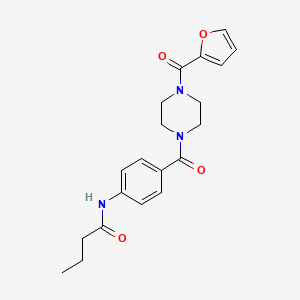 N-{4-[4-(Furan-2-carbonyl)piperazine-1-carbonyl]phenyl}butanamide