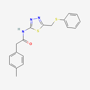 molecular formula C18H17N3OS2 B14959339 2-(4-methylphenyl)-N-{5-[(phenylsulfanyl)methyl]-1,3,4-thiadiazol-2-yl}acetamide 