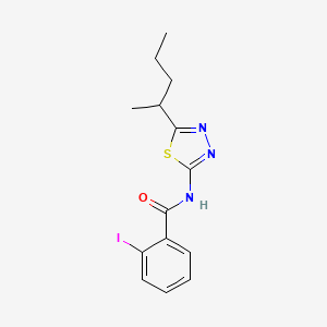 2-iodo-N-[5-(pentan-2-yl)-1,3,4-thiadiazol-2-yl]benzamide