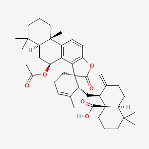 (4S,4Ar,8aS)-4-[[(1'R,3S,4S,5aS,9aS)-4-acetyloxy-2',6,6,9a-tetramethyl-2-oxospiro[4,5,5a,7,8,9-hexahydronaphtho[2,1-e][1]benzofuran-3,6'-cyclohex-2-ene]-1'-yl]methyl]-8,8-dimethyl-3-methylidene-2,4,5,6,7,8a-hexahydro-1H-naphthalene-4a-carboxylic acid