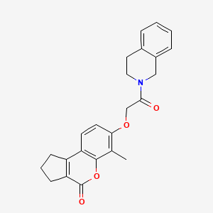 molecular formula C24H23NO4 B14959383 7-[2-(3,4-dihydroisoquinolin-2(1H)-yl)-2-oxoethoxy]-6-methyl-2,3-dihydrocyclopenta[c]chromen-4(1H)-one 