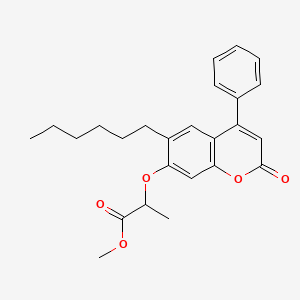 methyl 2-[(6-hexyl-2-oxo-4-phenyl-2H-chromen-7-yl)oxy]propanoate