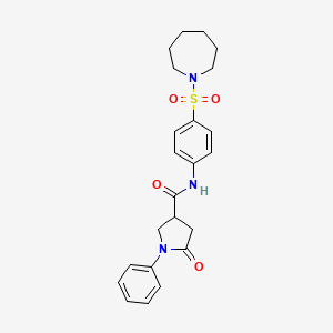 N-[4-(azepan-1-ylsulfonyl)phenyl]-5-oxo-1-phenylpyrrolidine-3-carboxamide