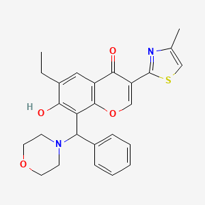 6-ethyl-7-hydroxy-3-(4-methyl-1,3-thiazol-2-yl)-8-[morpholin-4-yl(phenyl)methyl]-4H-chromen-4-one