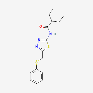 molecular formula C15H19N3OS2 B14959414 2-ethyl-N-{5-[(phenylsulfanyl)methyl]-1,3,4-thiadiazol-2-yl}butanamide 