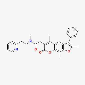 N-methyl-N-[2-(pyridin-2-yl)ethyl]-2-(2,5,9-trimethyl-7-oxo-3-phenyl-7H-furo[3,2-g]chromen-6-yl)acetamide