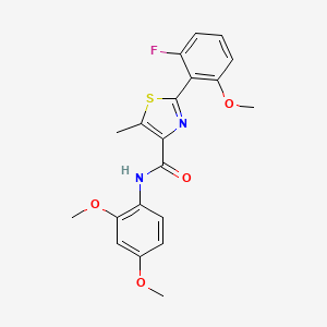 molecular formula C20H19FN2O4S B14959437 N-(2,4-dimethoxyphenyl)-2-(2-fluoro-6-methoxyphenyl)-5-methyl-1,3-thiazole-4-carboxamide 