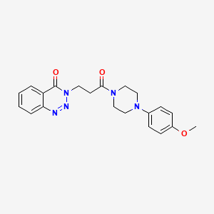 molecular formula C21H23N5O3 B14959477 3-{3-[4-(4-Methoxyphenyl)piperazin-1-yl]-3-oxopropyl}-3,4-dihydro-1,2,3-benzotriazin-4-one 