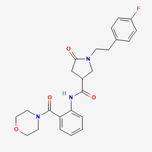 molecular formula C24H26FN3O4 B14959490 1-[2-(4-fluorophenyl)ethyl]-N-[2-(morpholin-4-ylcarbonyl)phenyl]-5-oxopyrrolidine-3-carboxamide 