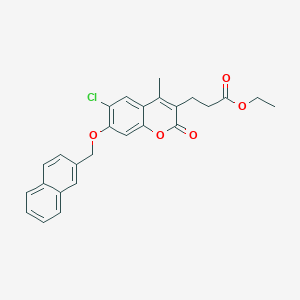 molecular formula C26H23ClO5 B14959495 ethyl 3-[6-chloro-4-methyl-7-(2-naphthylmethoxy)-2-oxo-2H-chromen-3-yl]propanoate 