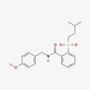 N-(4-methoxybenzyl)-2-[(3-methylbutyl)sulfonyl]benzamide