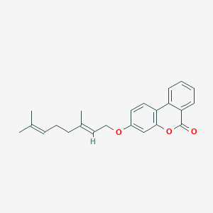 molecular formula C23H24O3 B14959501 3-{[(2E)-3,7-dimethylocta-2,6-dien-1-yl]oxy}-6H-benzo[c]chromen-6-one 