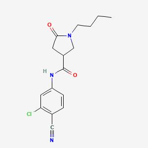 1-butyl-N-(3-chloro-4-cyanophenyl)-5-oxopyrrolidine-3-carboxamide