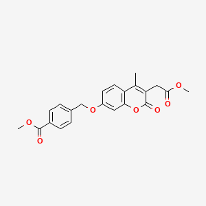 molecular formula C22H20O7 B14959525 methyl 4-({[3-(2-methoxy-2-oxoethyl)-4-methyl-2-oxo-2H-chromen-7-yl]oxy}methyl)benzoate 