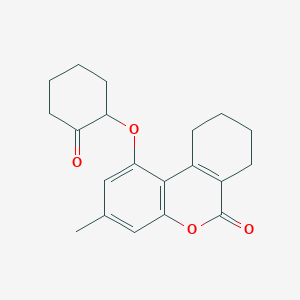 3-Methyl-1-((2-oxocyclohexyl)oxy)-7,8,9,10-tetrahydro-6H-benzo(C)chromen-6-one