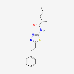 molecular formula C16H21N3OS B14959550 2-methyl-N-[5-(2-phenylethyl)-1,3,4-thiadiazol-2-yl]pentanamide 