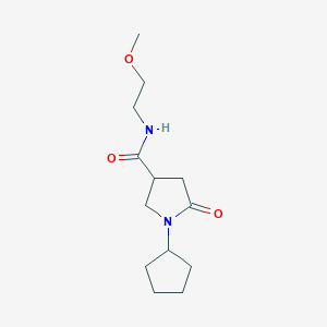 molecular formula C13H22N2O3 B14959563 1-cyclopentyl-N-(2-methoxyethyl)-5-oxopyrrolidine-3-carboxamide 