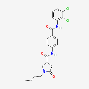 molecular formula C22H23Cl2N3O3 B14959567 1-butyl-N-{4-[(2,3-dichlorophenyl)carbamoyl]phenyl}-5-oxopyrrolidine-3-carboxamide 