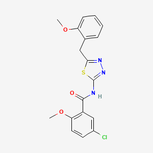 5-chloro-2-methoxy-N-[5-(2-methoxybenzyl)-1,3,4-thiadiazol-2-yl]benzamide