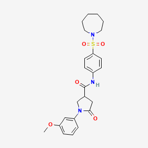 N-[4-(azepan-1-ylsulfonyl)phenyl]-1-(3-methoxyphenyl)-5-oxopyrrolidine-3-carboxamide