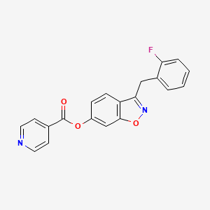 molecular formula C20H13FN2O3 B14959589 3-(2-Fluorobenzyl)-1,2-benzisoxazol-6-yl isonicotinate 