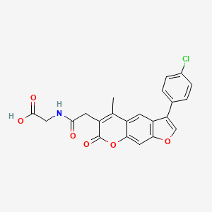 molecular formula C22H16ClNO6 B14959601 N-{[3-(4-chlorophenyl)-5-methyl-7-oxo-7H-furo[3,2-g]chromen-6-yl]acetyl}glycine 