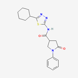 N-(5-cyclohexyl-1,3,4-thiadiazol-2-yl)-5-oxo-1-phenylpyrrolidine-3-carboxamide