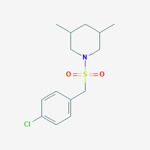 molecular formula C14H20ClNO2S B14959628 1-[(4-Chlorobenzyl)sulfonyl]-3,5-dimethylpiperidine 