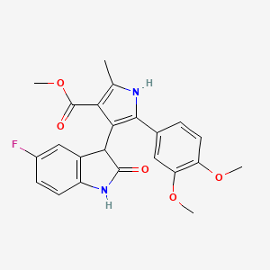 molecular formula C23H21FN2O5 B14959667 methyl 5-(3,4-dimethoxyphenyl)-4-(5-fluoro-2-oxo-2,3-dihydro-1H-indol-3-yl)-2-methyl-1H-pyrrole-3-carboxylate 