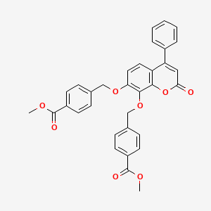 molecular formula C33H26O8 B14959701 Methyl 4-{[(7-{[4-(methoxycarbonyl)benzyl]oxy}-2-oxo-4-phenyl-2H-chromen-8-YL)oxy]methyl}benzoate 