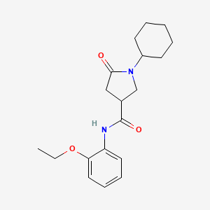 1-cyclohexyl-N-(2-ethoxyphenyl)-5-oxopyrrolidine-3-carboxamide