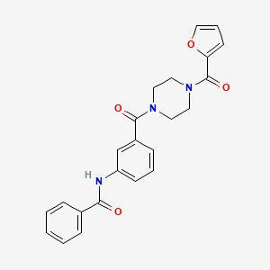 N-{3-[4-(Furan-2-carbonyl)piperazine-1-carbonyl]phenyl}benzamide