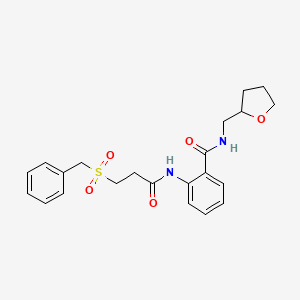 molecular formula C22H26N2O5S B14959758 2-{[3-(benzylsulfonyl)propanoyl]amino}-N-(tetrahydrofuran-2-ylmethyl)benzamide 