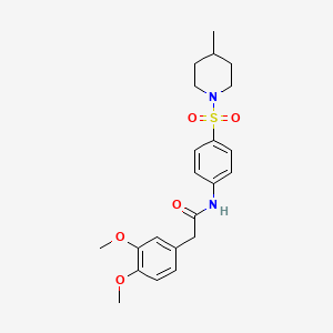 molecular formula C22H28N2O5S B14959763 2-(3,4-dimethoxyphenyl)-N-{4-[(4-methylpiperidin-1-yl)sulfonyl]phenyl}acetamide 