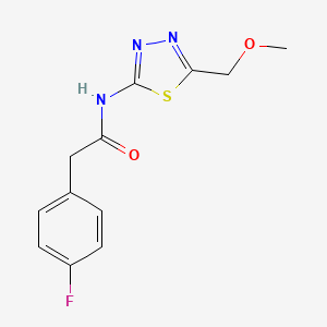 molecular formula C12H12FN3O2S B14959767 2-(4-fluorophenyl)-N-[5-(methoxymethyl)-1,3,4-thiadiazol-2-yl]acetamide 