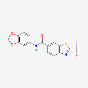 N-(1,3-benzodioxol-5-yl)-2-(trifluoromethyl)-1,3-benzothiazole-6-carboxamide