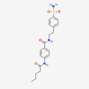 4-(pentanoylamino)-N-[2-(4-sulfamoylphenyl)ethyl]benzamide