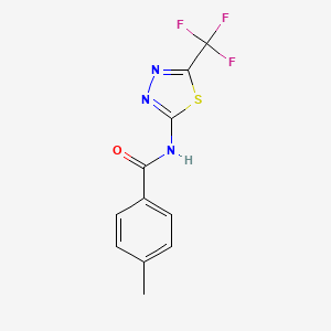 molecular formula C11H8F3N3OS B14959803 4-methyl-N-[5-(trifluoromethyl)-1,3,4-thiadiazol-2-yl]benzamide 