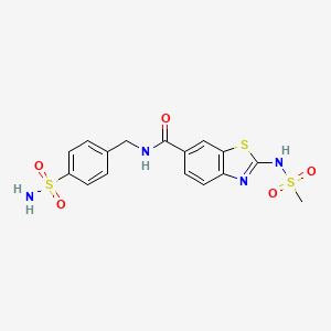 molecular formula C16H16N4O5S3 B14959819 N~6~-[4-(aminosulfonyl)benzyl]-2-[(methylsulfonyl)amino]-1,3-benzothiazole-6-carboxamide 