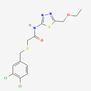 molecular formula C14H15Cl2N3O2S2 B14959831 2-[(3,4-dichlorobenzyl)sulfanyl]-N-[5-(ethoxymethyl)-1,3,4-thiadiazol-2-yl]acetamide 