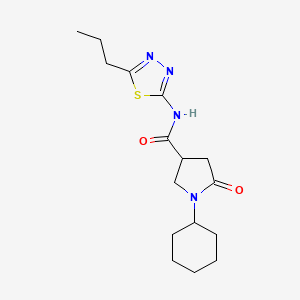 1-cyclohexyl-5-oxo-N-(5-propyl-1,3,4-thiadiazol-2-yl)pyrrolidine-3-carboxamide