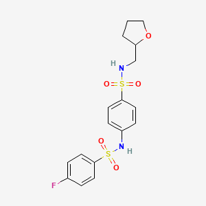 4-fluoro-N-{4-[(tetrahydrofuran-2-ylmethyl)sulfamoyl]phenyl}benzenesulfonamide