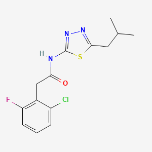 2-(2-chloro-6-fluorophenyl)-N-[5-(2-methylpropyl)-1,3,4-thiadiazol-2-yl]acetamide