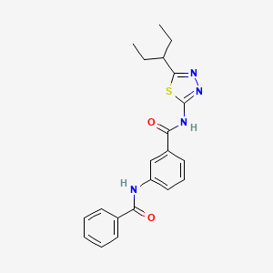 N-[5-(pentan-3-yl)-1,3,4-thiadiazol-2-yl]-3-[(phenylcarbonyl)amino]benzamide