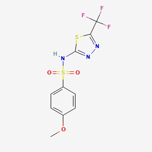 molecular formula C10H8F3N3O3S2 B14959940 4-methoxy-N-[5-(trifluoromethyl)-1,3,4-thiadiazol-2-yl]benzenesulfonamide 