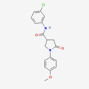 molecular formula C18H17ClN2O3 B14959976 N-(3-chlorophenyl)-1-(4-methoxyphenyl)-5-oxopyrrolidine-3-carboxamide 