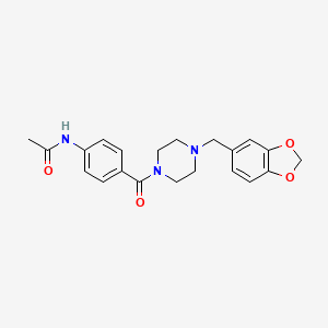 N-(4-{[4-(1,3-benzodioxol-5-ylmethyl)piperazin-1-yl]carbonyl}phenyl)acetamide