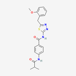 molecular formula C21H22N4O3S B14960019 4-(isobutyrylamino)-N-[5-(2-methoxybenzyl)-1,3,4-thiadiazol-2-yl]benzamide 