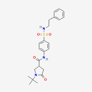 1-tert-butyl-5-oxo-N-{4-[(2-phenylethyl)sulfamoyl]phenyl}pyrrolidine-3-carboxamide